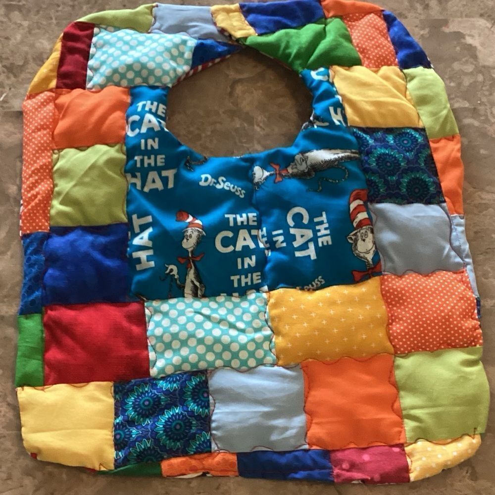 NWT. Hand Crafted Reversible Quilted Baby Bib